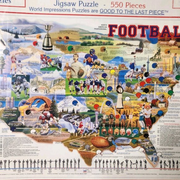 Vintage 90s Football ArtMap Jigsaw Puzzle 550 Pieces Puzzle - Picture 3 of 4